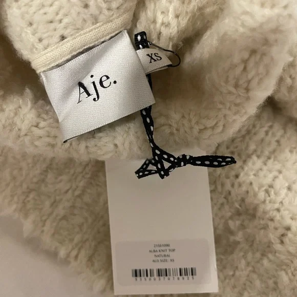 NWT Aje Alba Puff Sleeve Turtleneck Sweatee - Picture 4 of 5